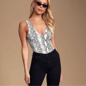 Lulus snake print bodysuit